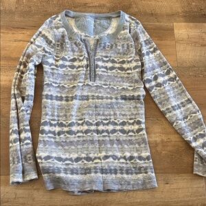 Eddie Bauer Blue and Gray Long Sleeve Tee